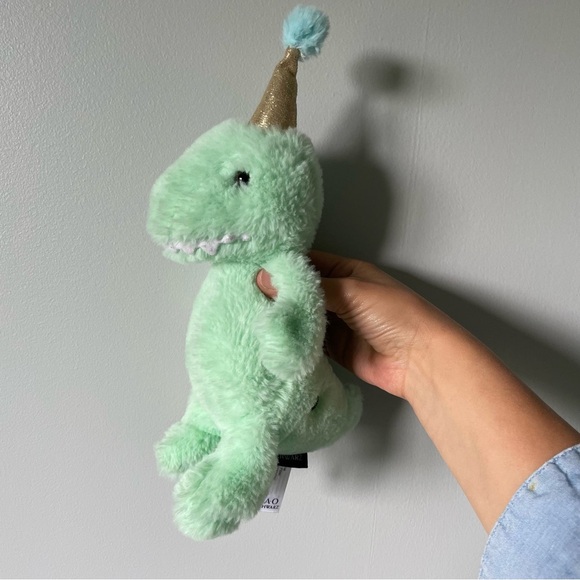 FAO Schwarz 12in T Rex Dino Plush with Birthday Hat - Picture 7 of 9